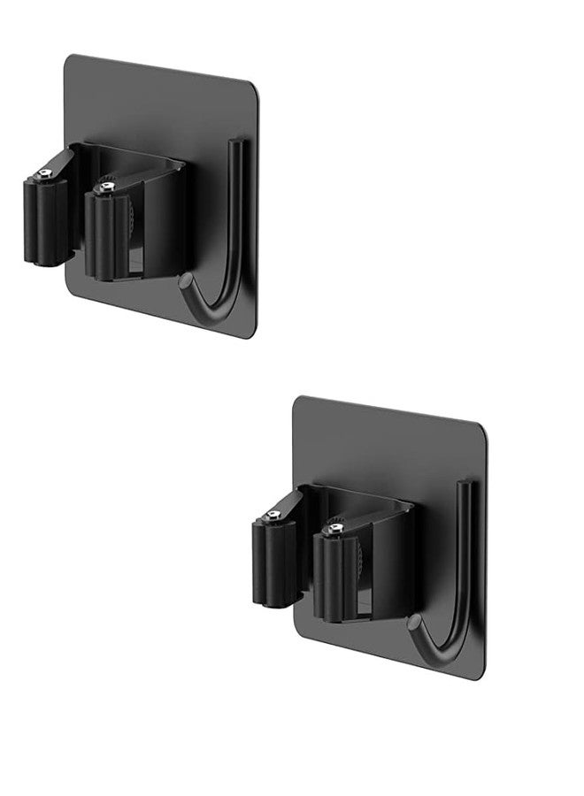 Swaze Adhesive Mop Holder and Broom Holder Wall Mounted Steel | Broom Stick Holder Wall Mounted for Home No Drilling (1 slot - Pack of 2) - Image 1
